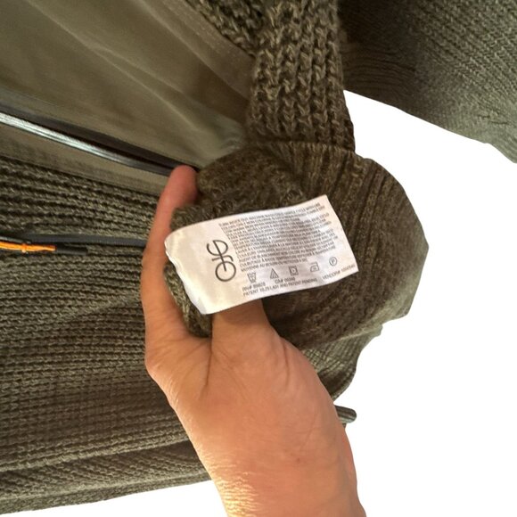 Bass Outdoor Quarter Zip Sweater Mens Large Knit Pullover Olive Green Warm - Picture 5 of 6